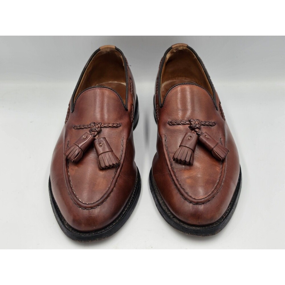 Allen Edmonds Brookwood Men's Brown Leather Tassel Slip-On Dress Loafers Size 9